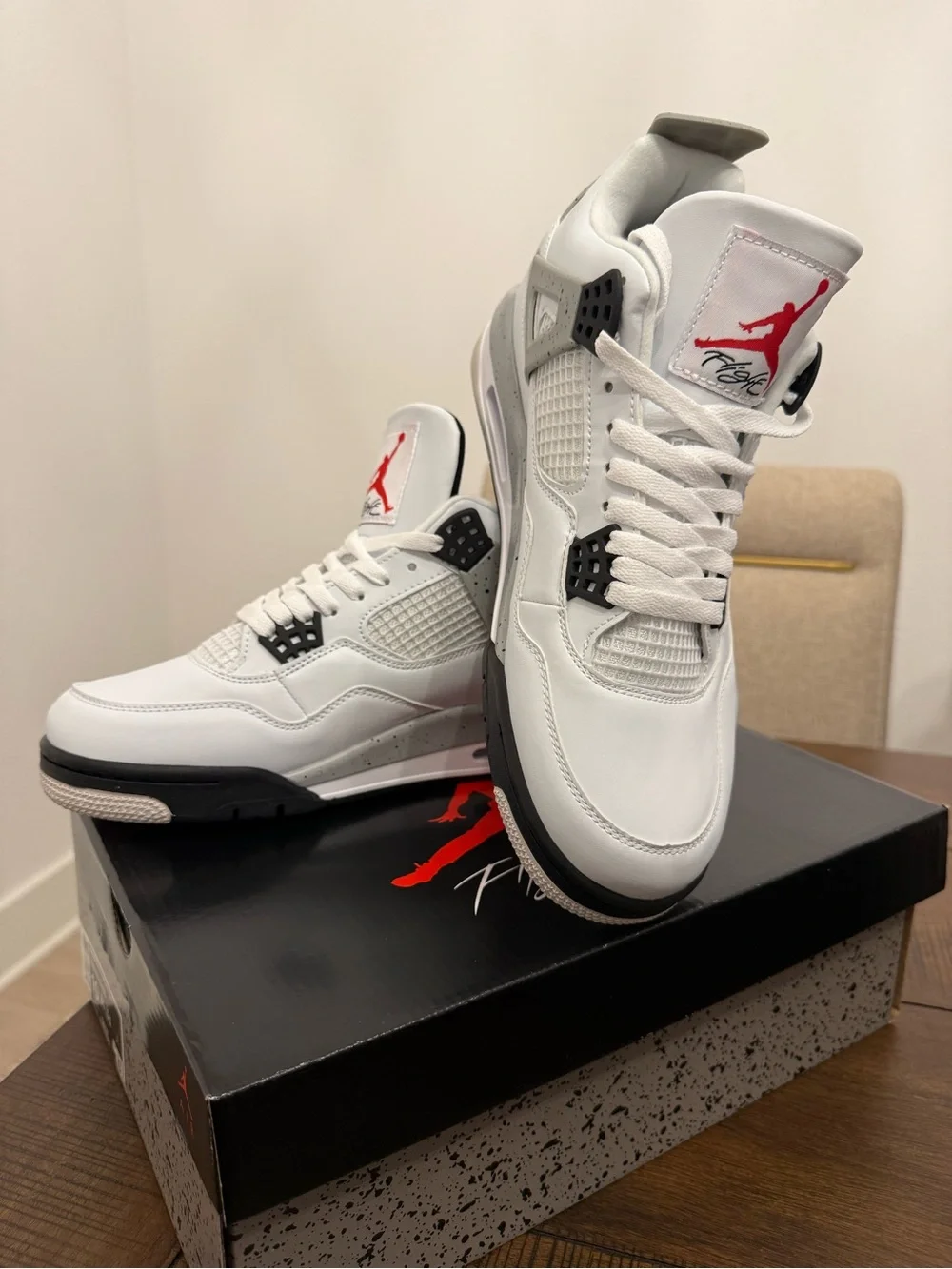 Nike Air Jordan 4 Retro White Cement Men’sSneakers Size 10